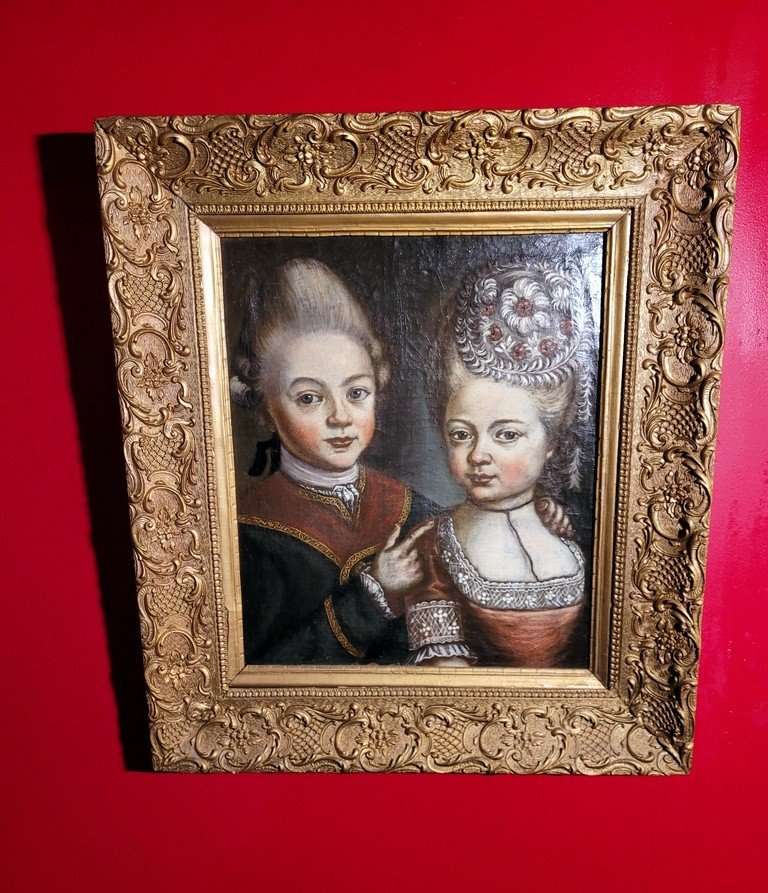 Ecole du XVIIIe Si&egrave;cle - Portrait d&#039;un Couple d&#039;Enfants&quot;