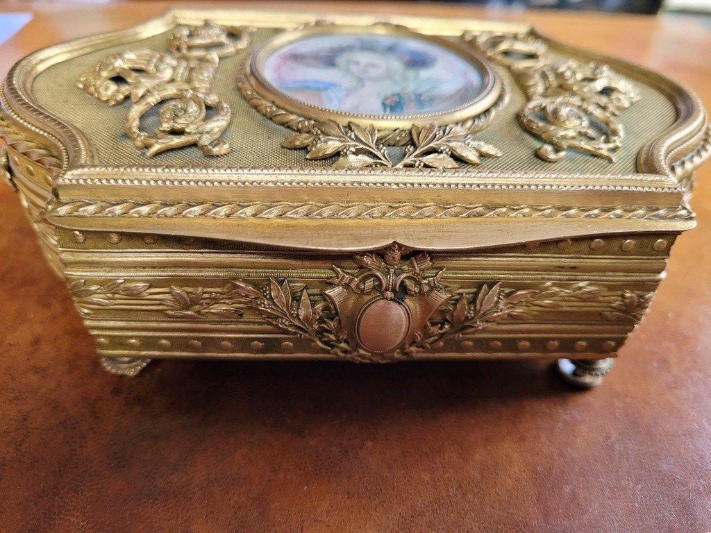 Coffret &agrave; Bijoux  Louis XVI en Bronze - XIXe Si&egrave;cle 1860-photo-1