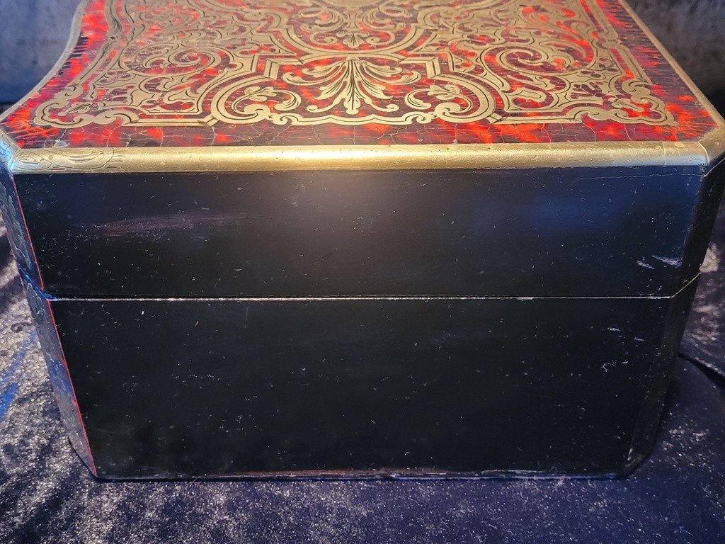Coffret en Marqueterie Boulle - XIXe Si&egrave;cle-photo-5