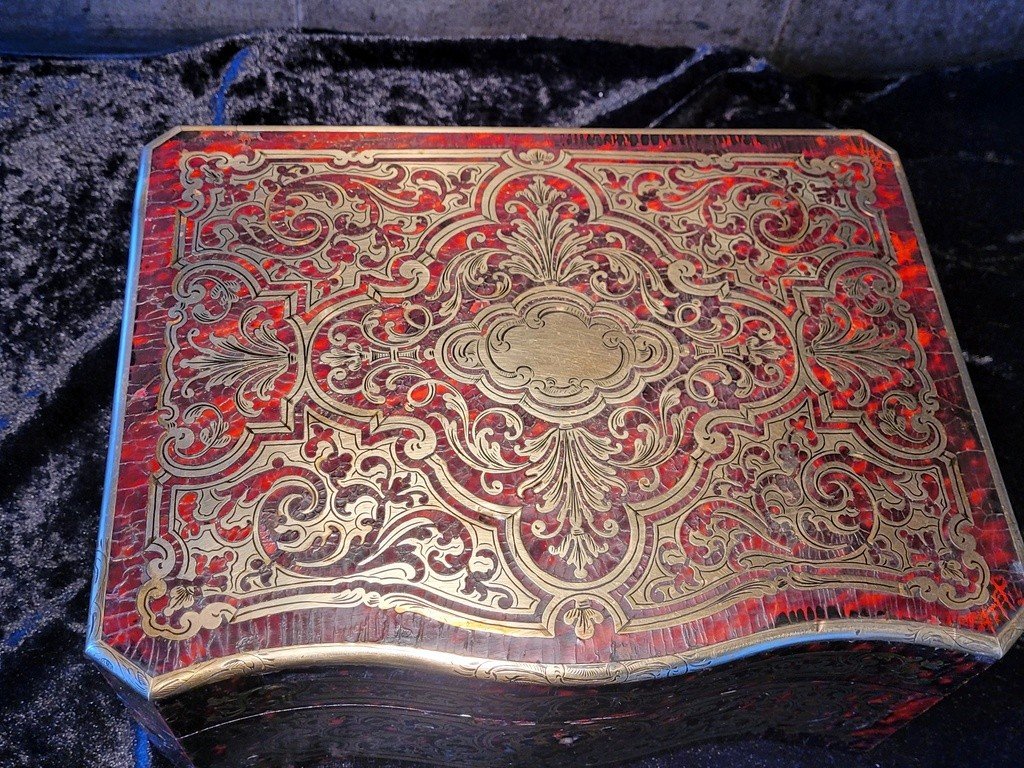 Coffret en Marqueterie Boulle - XIXe Si&egrave;cle-photo-7