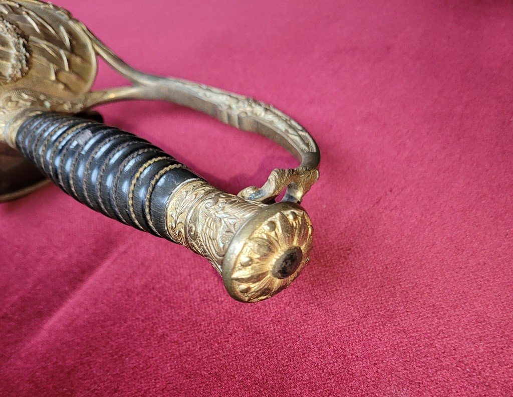 Ep&eacute;e d&#039;officier sup&eacute;rieur toutes armes bronze dor&eacute; mod&egrave;le 1817 &agrave; ciselures-photo-2
