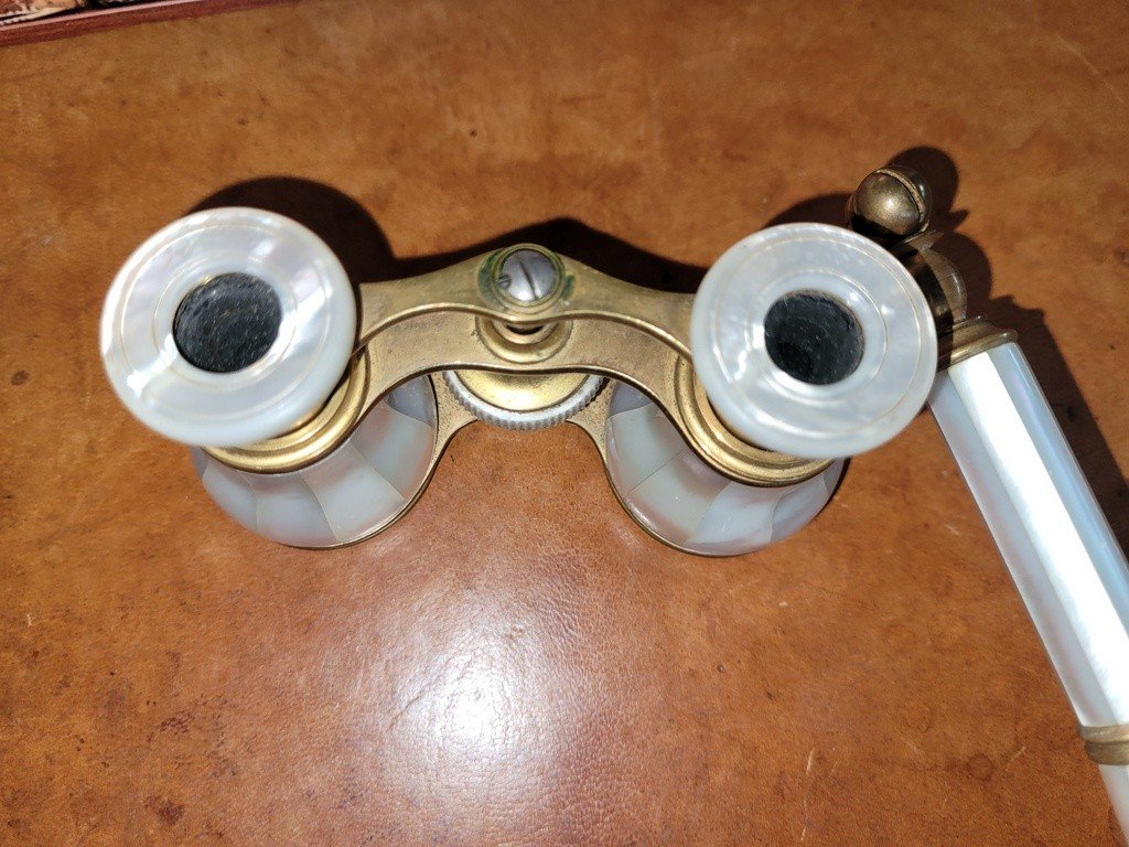  Paire de Jumelles de Théâtre avec manche en Nacre - XIXe Siècle-photo-7
