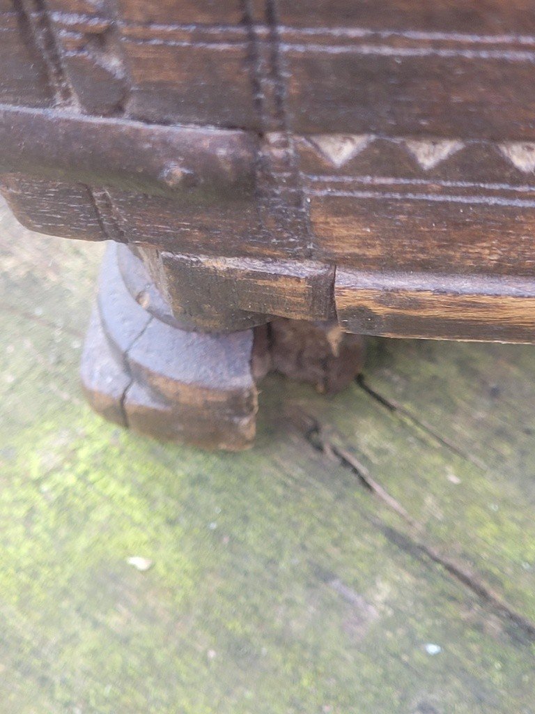  Coffre de Mariage en bois sculpt&eacute; - Fin XVIIIe D&eacute;but XIXe Si&egrave;cle-photo-8