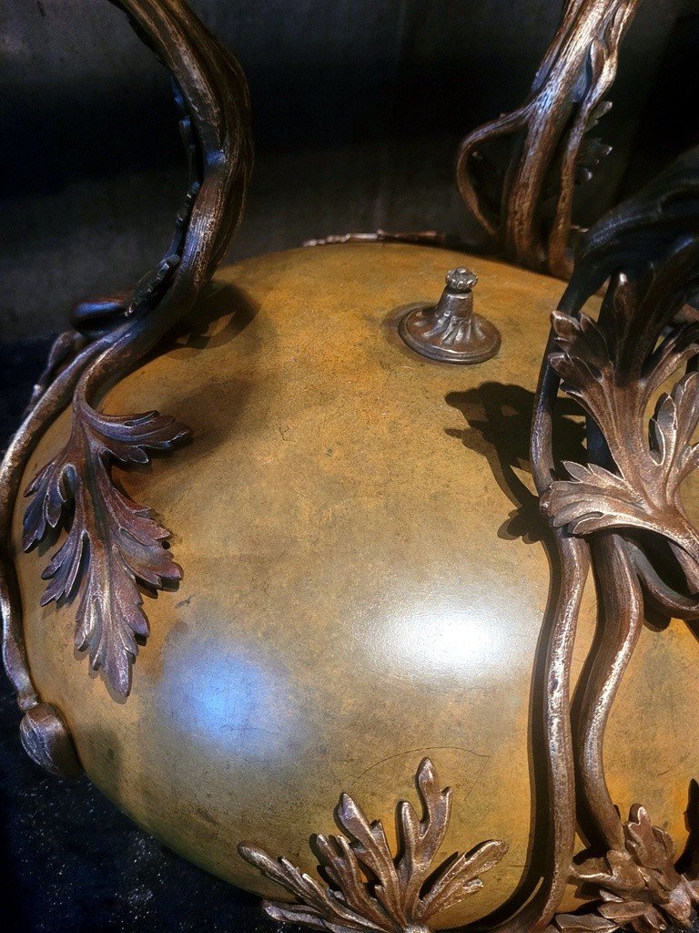 Important Planter Decorated With Thistles In Bronze From The Art Nouveau Period -photo-1