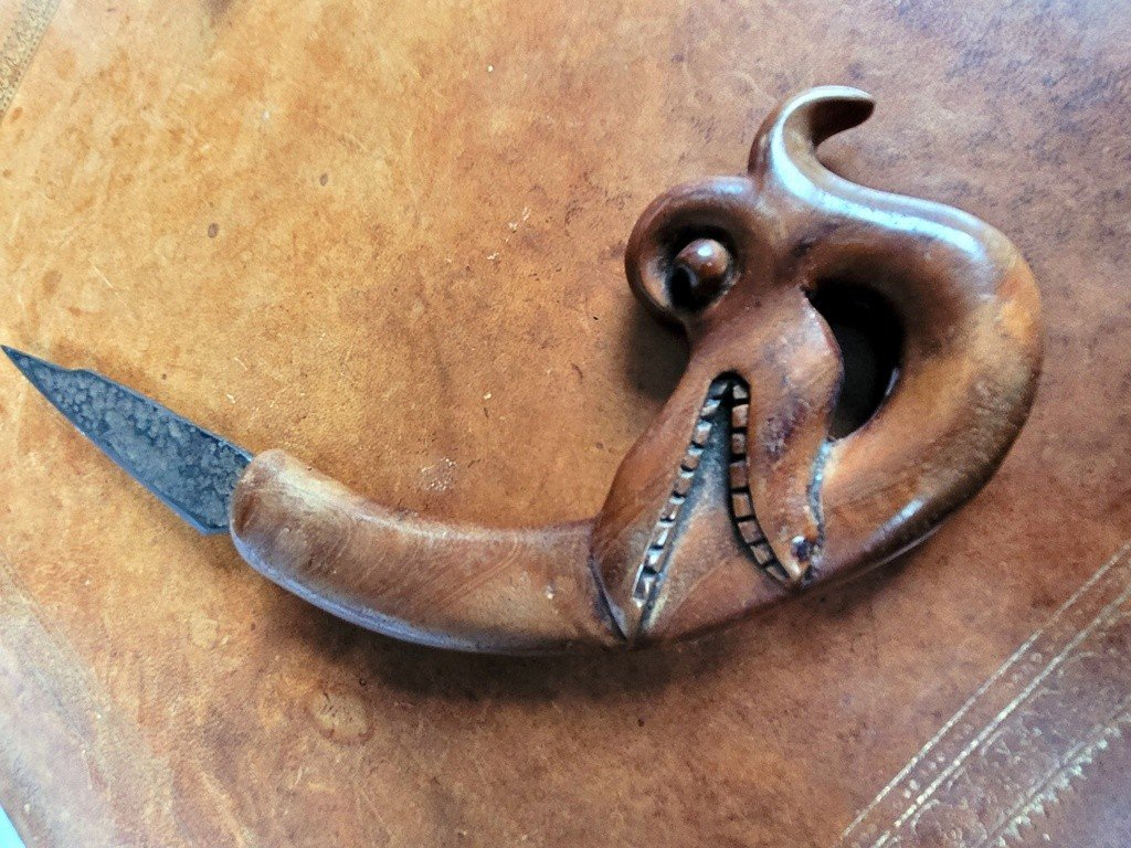 Couteau Korambi , appel&eacute; aussi Lawi Ayam - Sumatra - XIXe Si&egrave;cle-photo-4