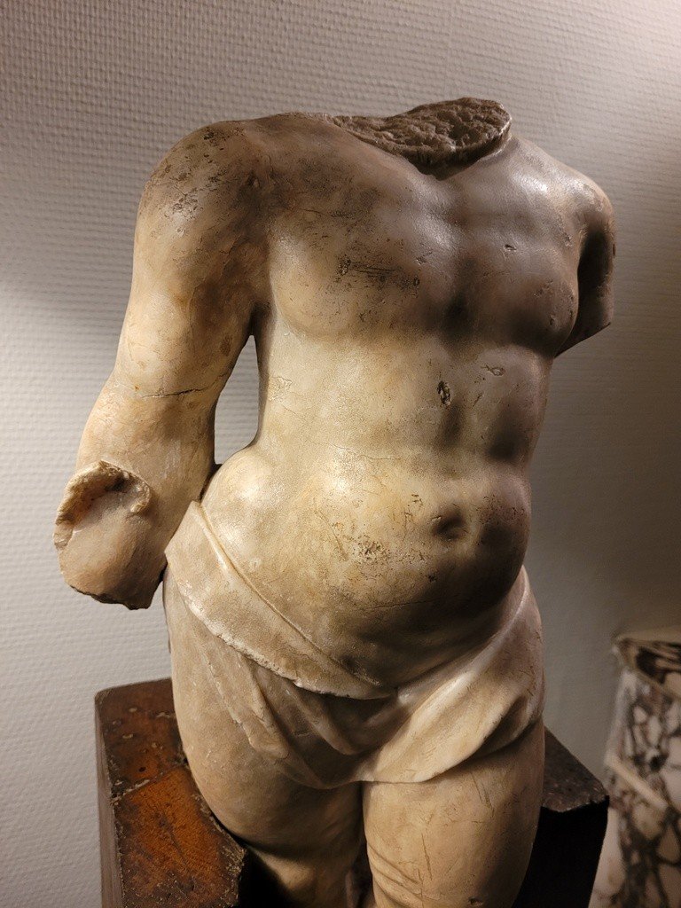 "headless Virile Male Torso" Marble Sculpture  -photo-3
