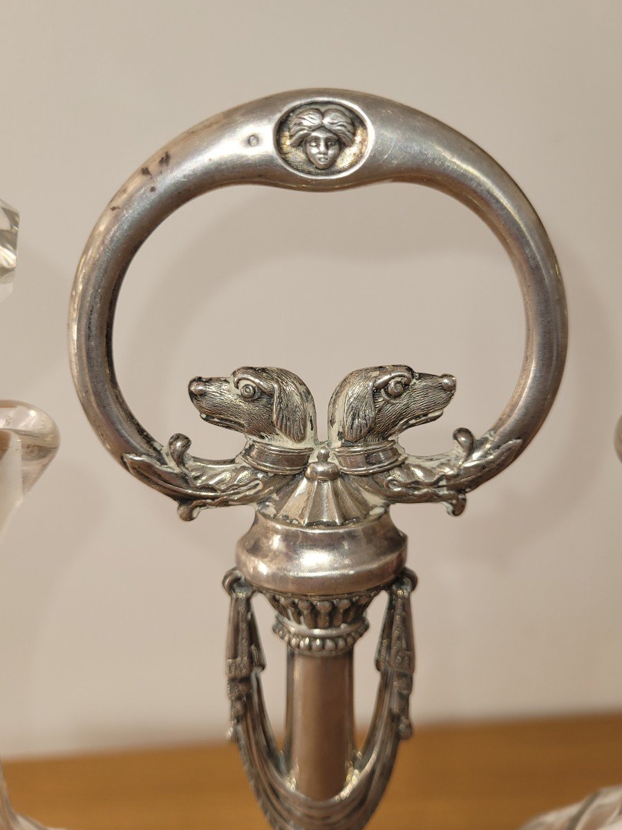 Cruet Vinegar Cruet In Sterling Silver - Old Man And Céres - Early 19th Century-photo-2
