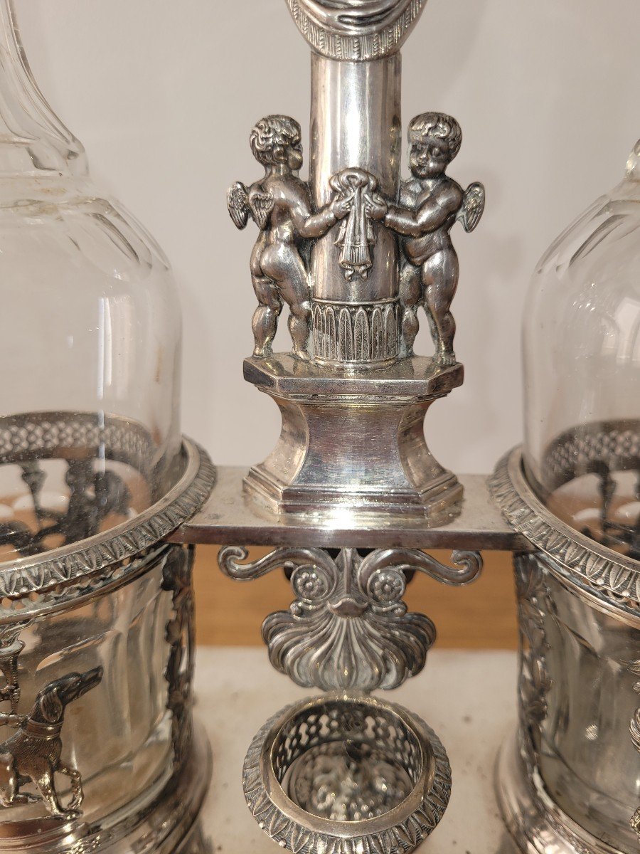Cruet Vinegar Cruet In Sterling Silver - Old Man And Céres - Early 19th Century-photo-4