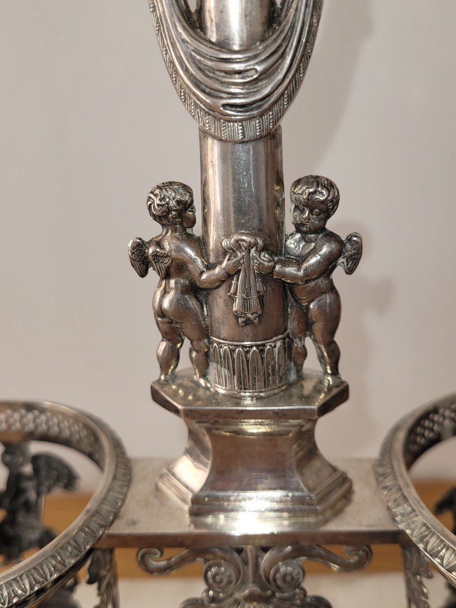 Cruet Vinegar Cruet In Sterling Silver - Old Man And Céres - Early 19th Century-photo-2
