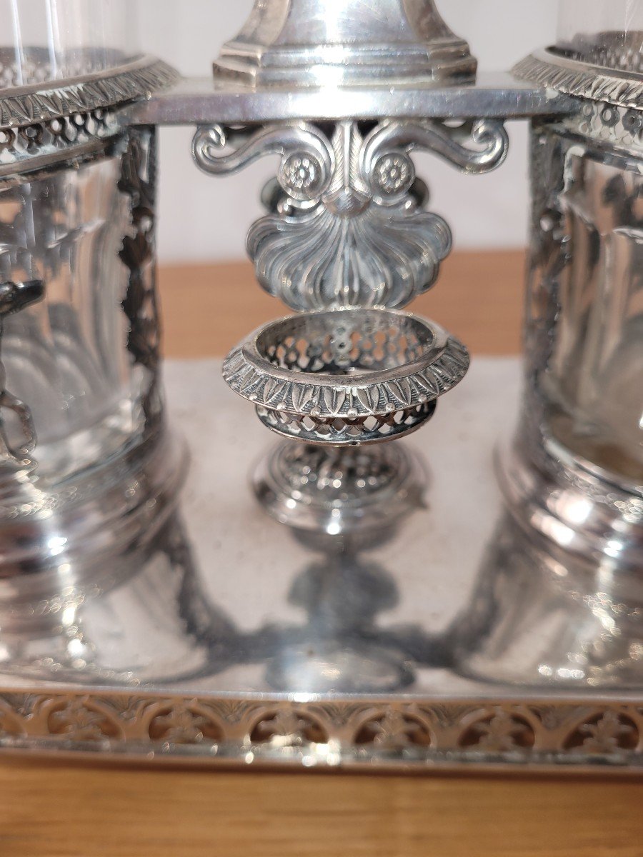 Cruet Vinegar Cruet In Sterling Silver - Old Man And Céres - Early 19th Century-photo-4