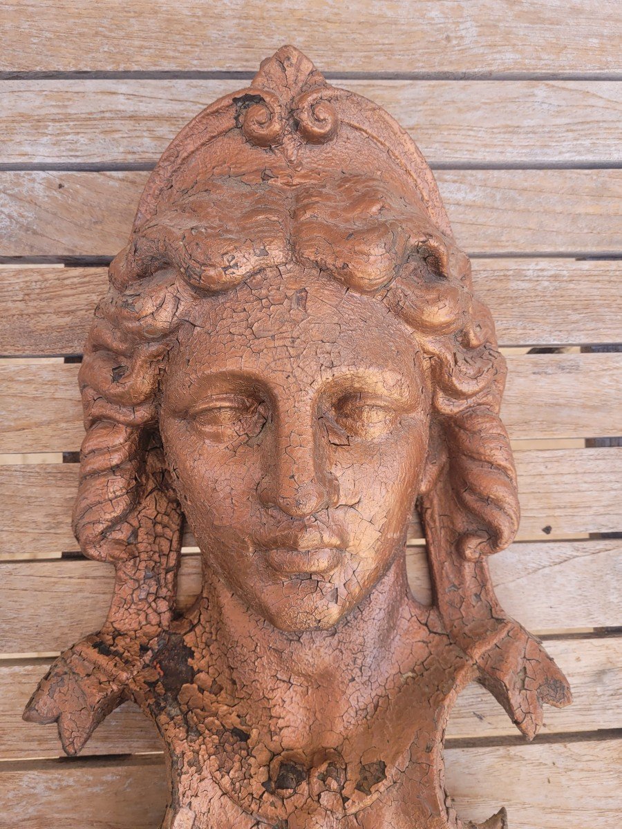 " Marianne " Fronton en fonte XIXe Siècle -photo-1