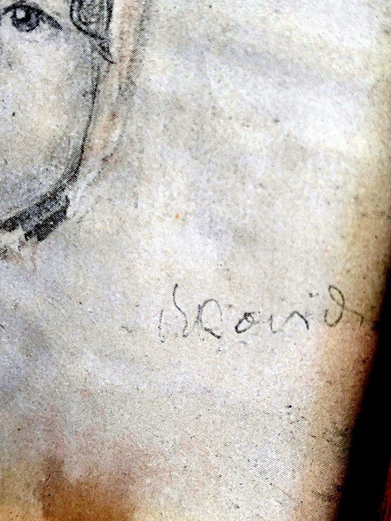  Esquisse &quot; Portrait de B&eacute;b&eacute; &quot; &agrave; la Mine de Plomb sign&eacute; - XIXe Si&egrave;cle-photo-4
