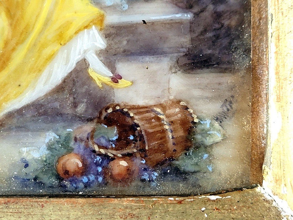 Miniature peinte " Scène érotique " Datant du XVIIIe Siècle -photo-1