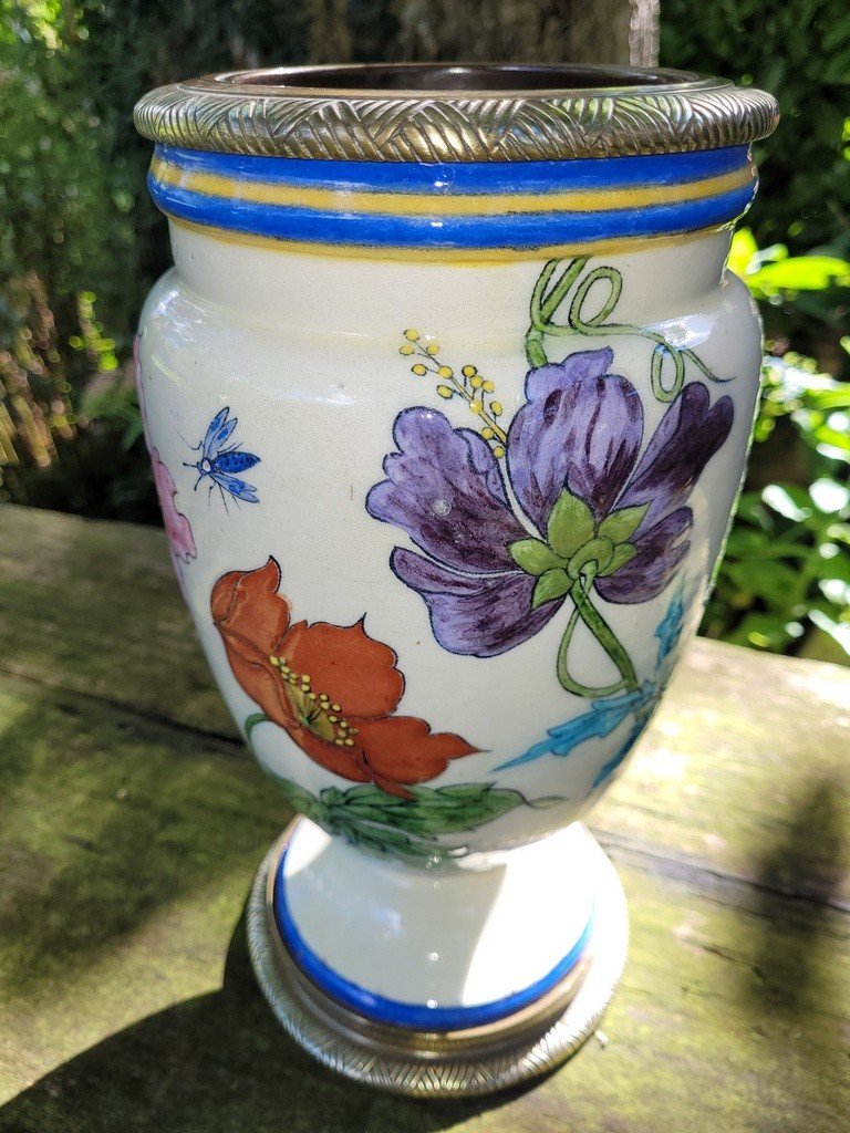  Vase en Porcelaine et Emaux cloisonn&eacute;s  - Chine  XIXe Si&egrave;cle -photo-2