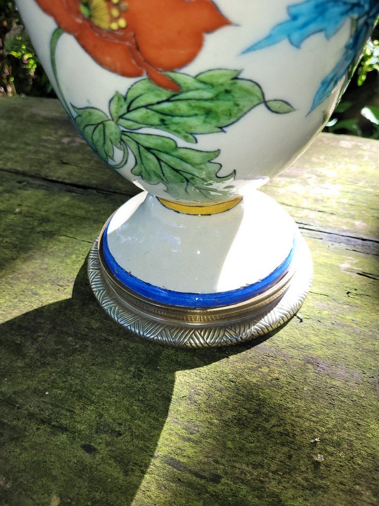  Vase en Porcelaine et Emaux cloisonn&eacute;s  - Chine  XIXe Si&egrave;cle -photo-3