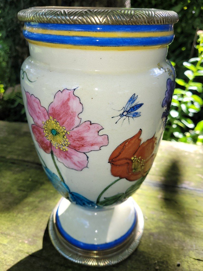  Vase en Porcelaine et Emaux cloisonn&eacute;s  - Chine  XIXe Si&egrave;cle -photo-4