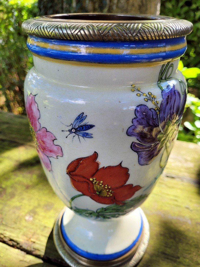  Vase en Porcelaine et Emaux cloisonn&eacute;s  - Chine  XIXe Si&egrave;cle -photo-5