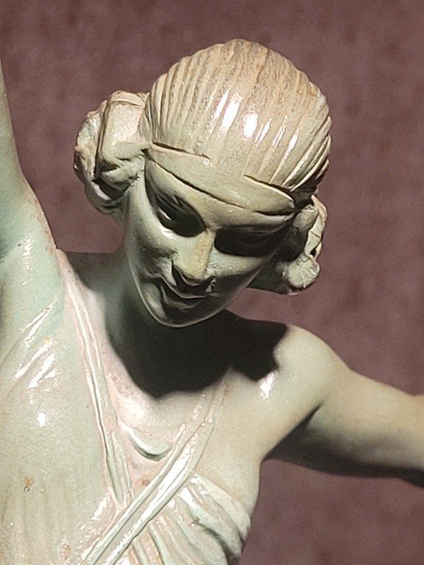  &quot; La Femme au Javelot &quot; Statue Art D&eacute;co 1935 sign&eacute;e Fayral Pseudonyme de Pierre Le Faguays .-photo-4
