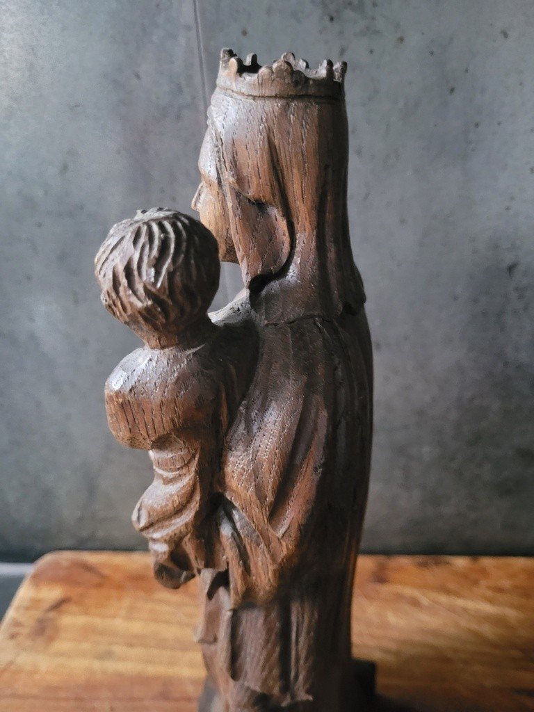  Virgin And Child In Carved Wood - 18th Century-photo-3
