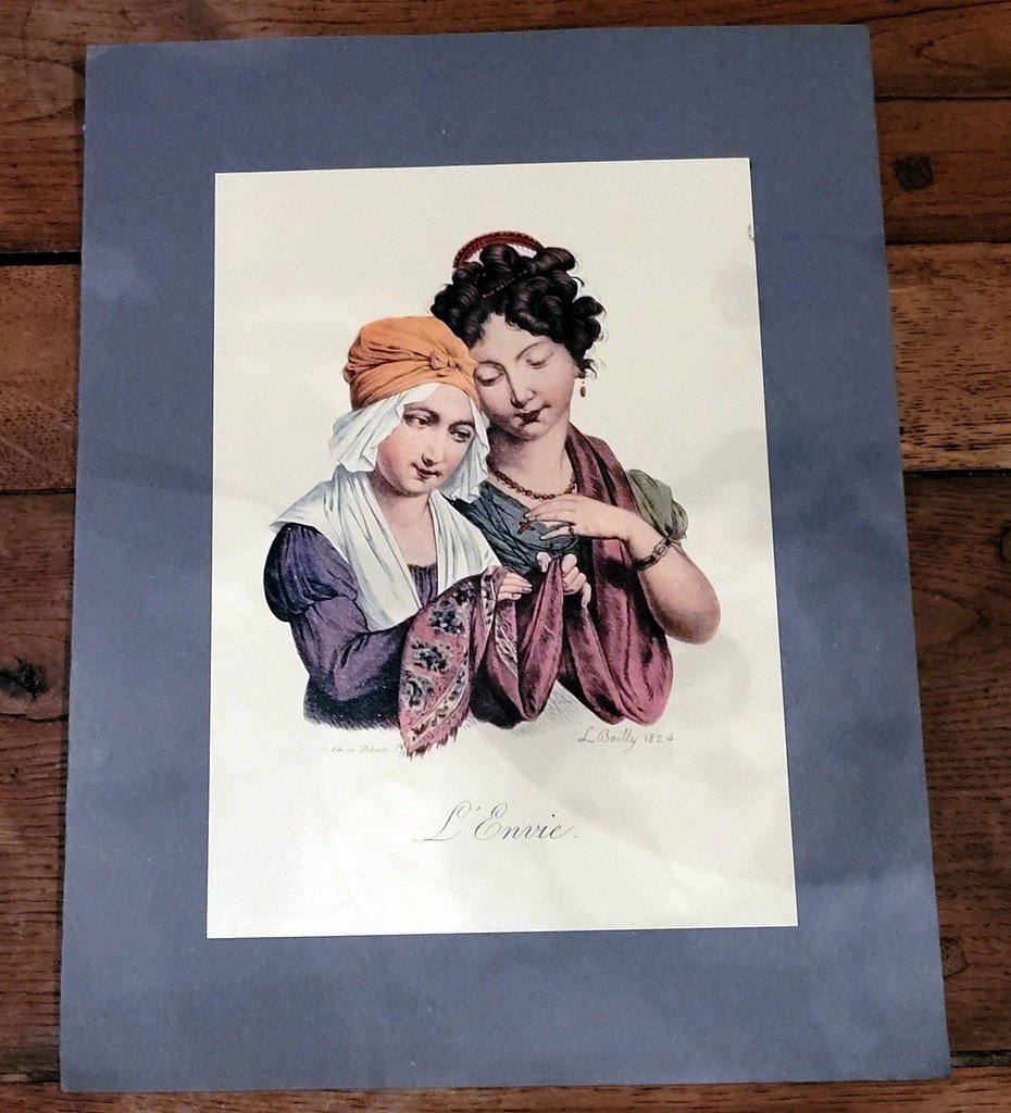  LOUIS-LEOPOLD BOILLY (1761-1845) 7 p&ecirc;ch&eacute;s capitaux Lithographies couleur-photo-4