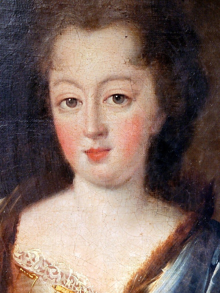  Portrait de Marie Ad&eacute;la&iuml;de de Savoie au manteau bleu de Pierre Mignard - XVIIIe Si&egrave;cle-photo-3