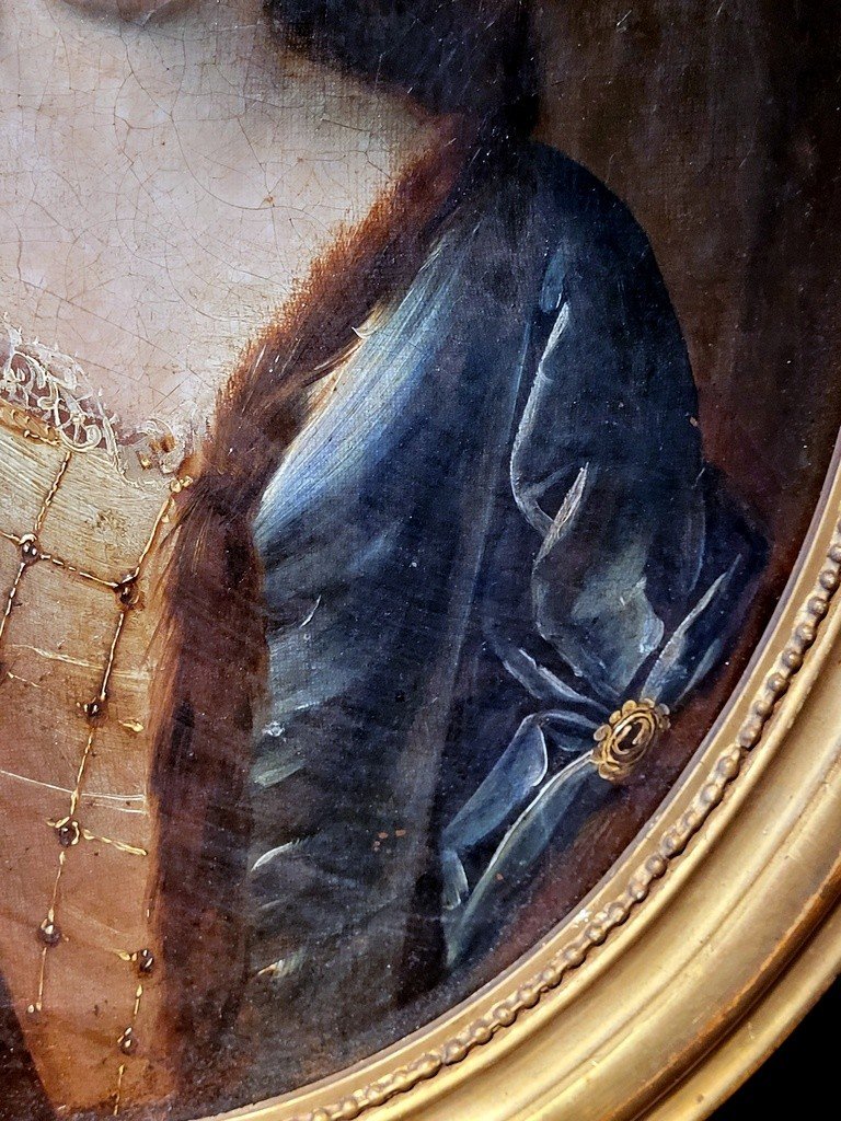  Portrait de Marie Ad&eacute;la&iuml;de de Savoie au manteau bleu de Pierre Mignard - XVIIIe Si&egrave;cle-photo-2