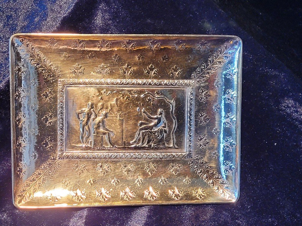  Levillain & Ferdinand Barbedienne - Coupe Vide Poches sur Piédouche en Bronze doré du XIXe-photo-2