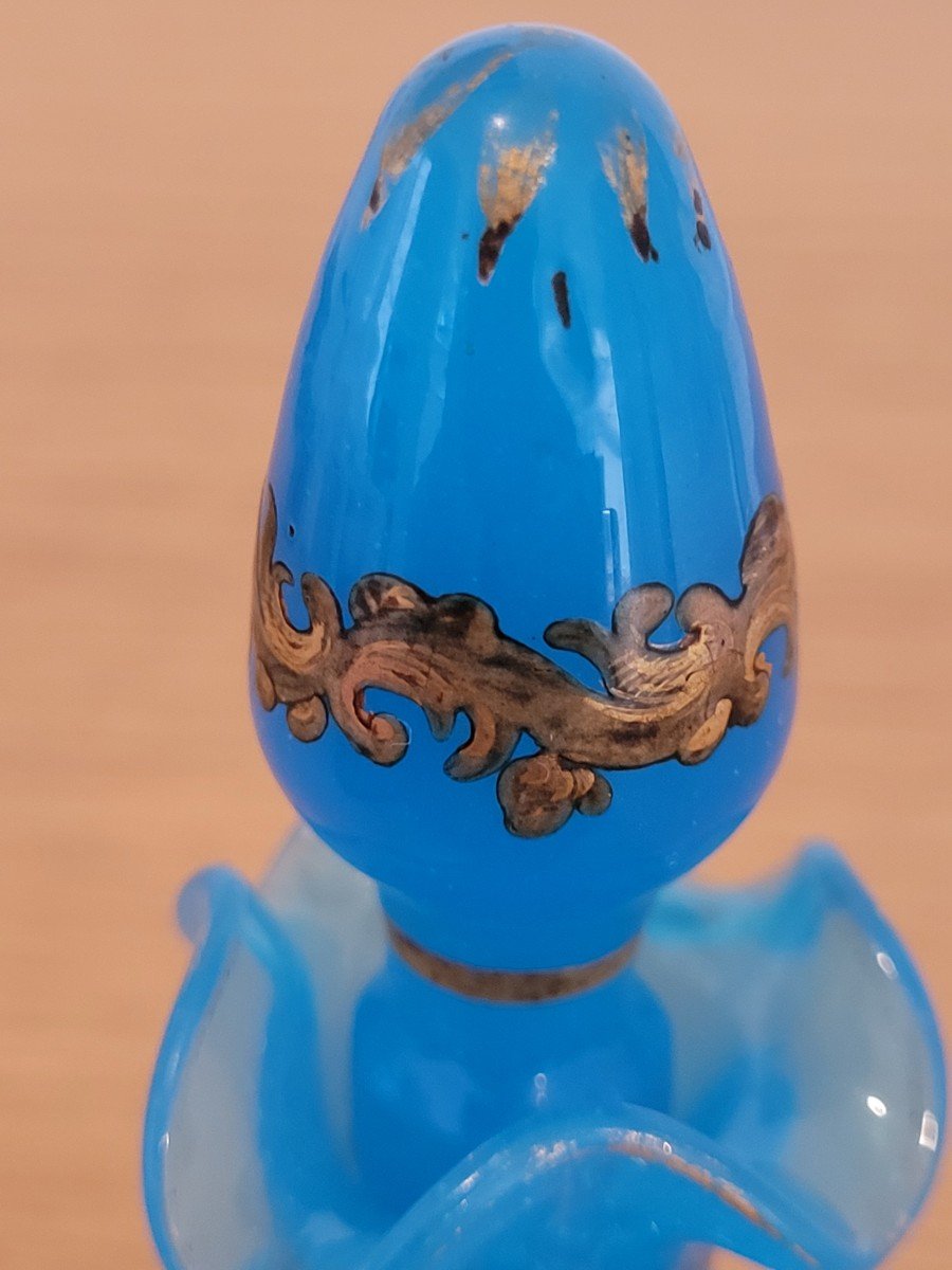 Blue Opaline Perfume Bottle - Charles X Period-photo-2