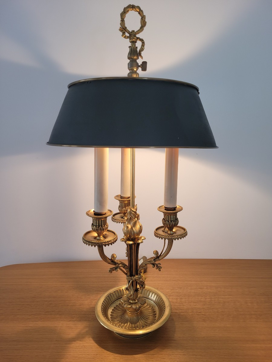 Grande Lampe Bouillotte Louis XVI en Bronze - XIXe Siècle 