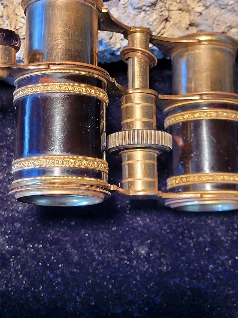  Paire de Jumelles de Théâtre en écaille et Or - XIXe Siècle -photo-3