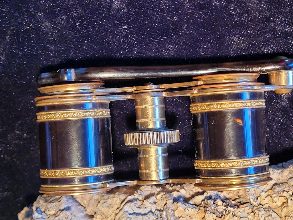  Paire de Jumelles de Théâtre en écaille et Or - XIXe Siècle -photo-3