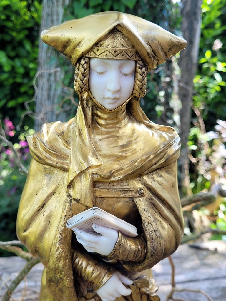  Grand Bronze Chryséléphantine  46 cm - Désiré GRISARD (1837-1910) - Epoque Art Nouveau  -photo-2