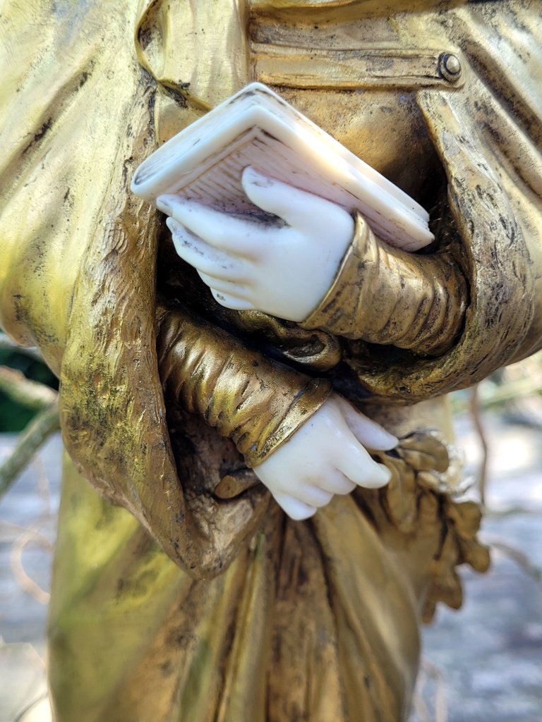  Grand Bronze Chryséléphantine  46 cm - Désiré GRISARD (1837-1910) - Epoque Art Nouveau  -photo-3