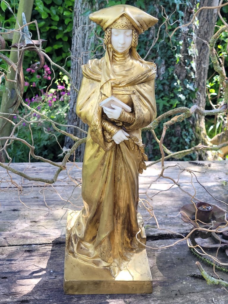  Grand Bronze Chryséléphantine  46 cm - Désiré GRISARD (1837-1910) - Epoque Art Nouveau  -photo-6