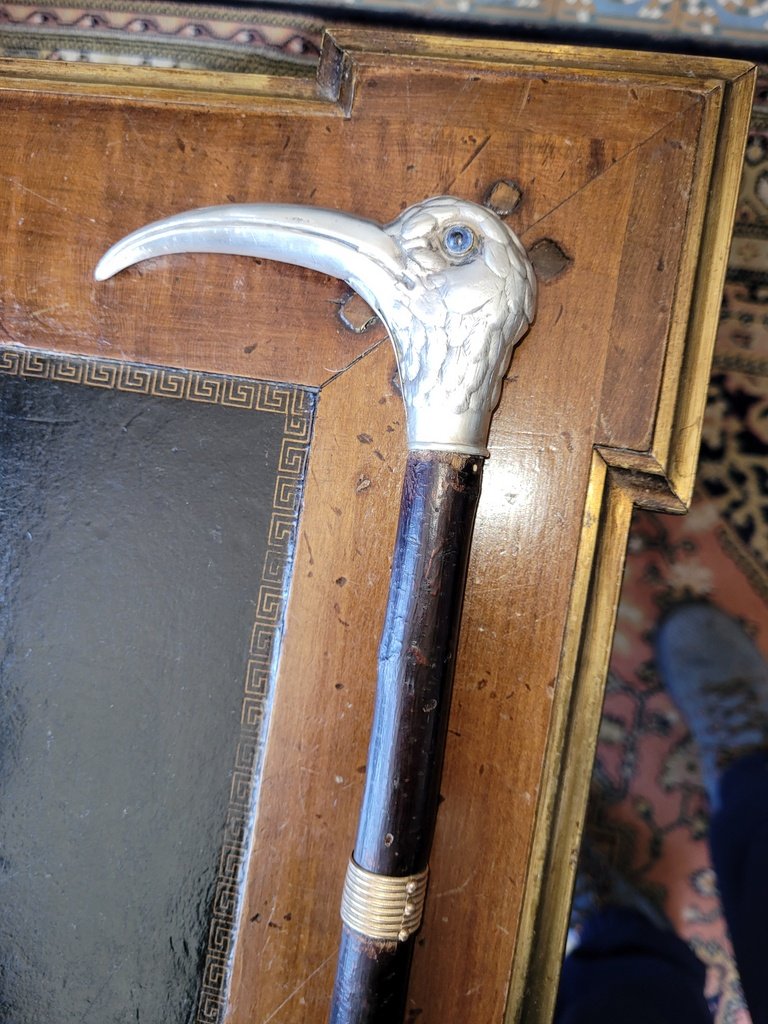 Silver "woodcock Knob" Cane - 19th Century -photo-2