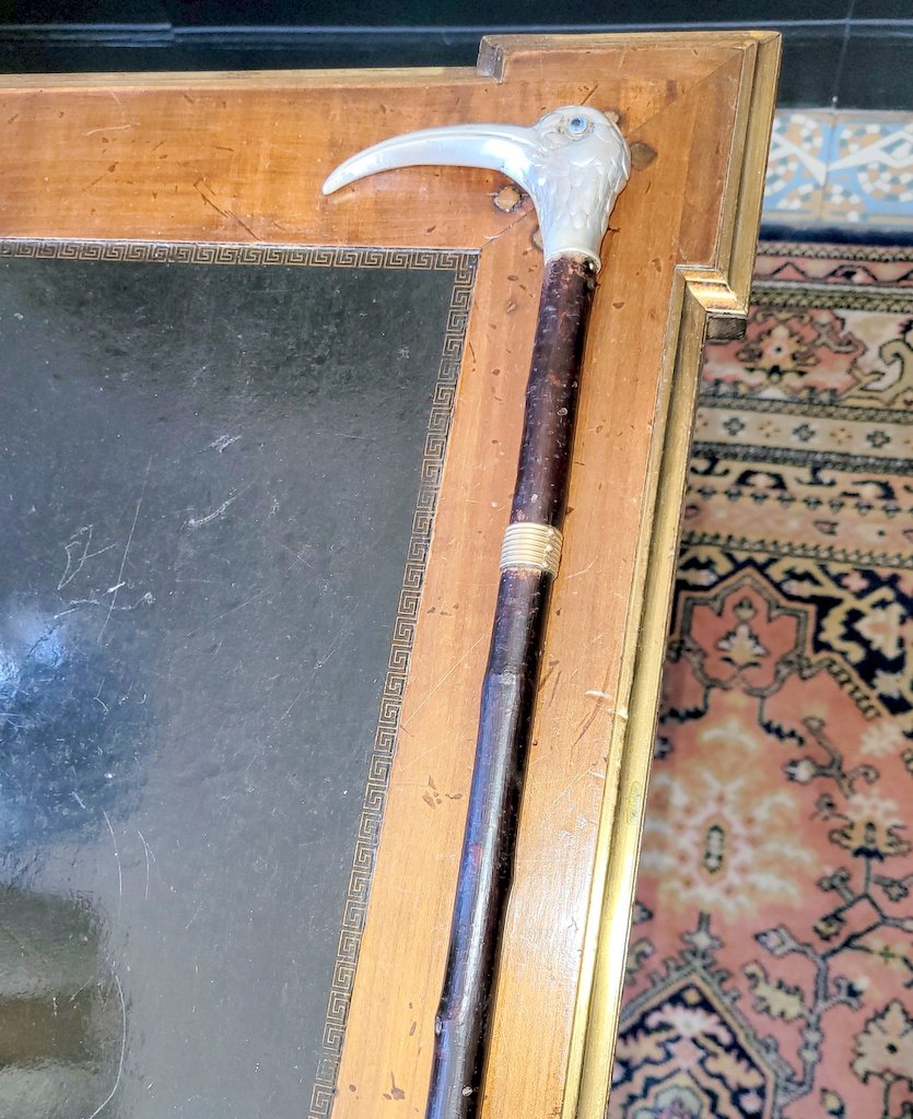 Silver "woodcock Knob" Cane - 19th Century -photo-3