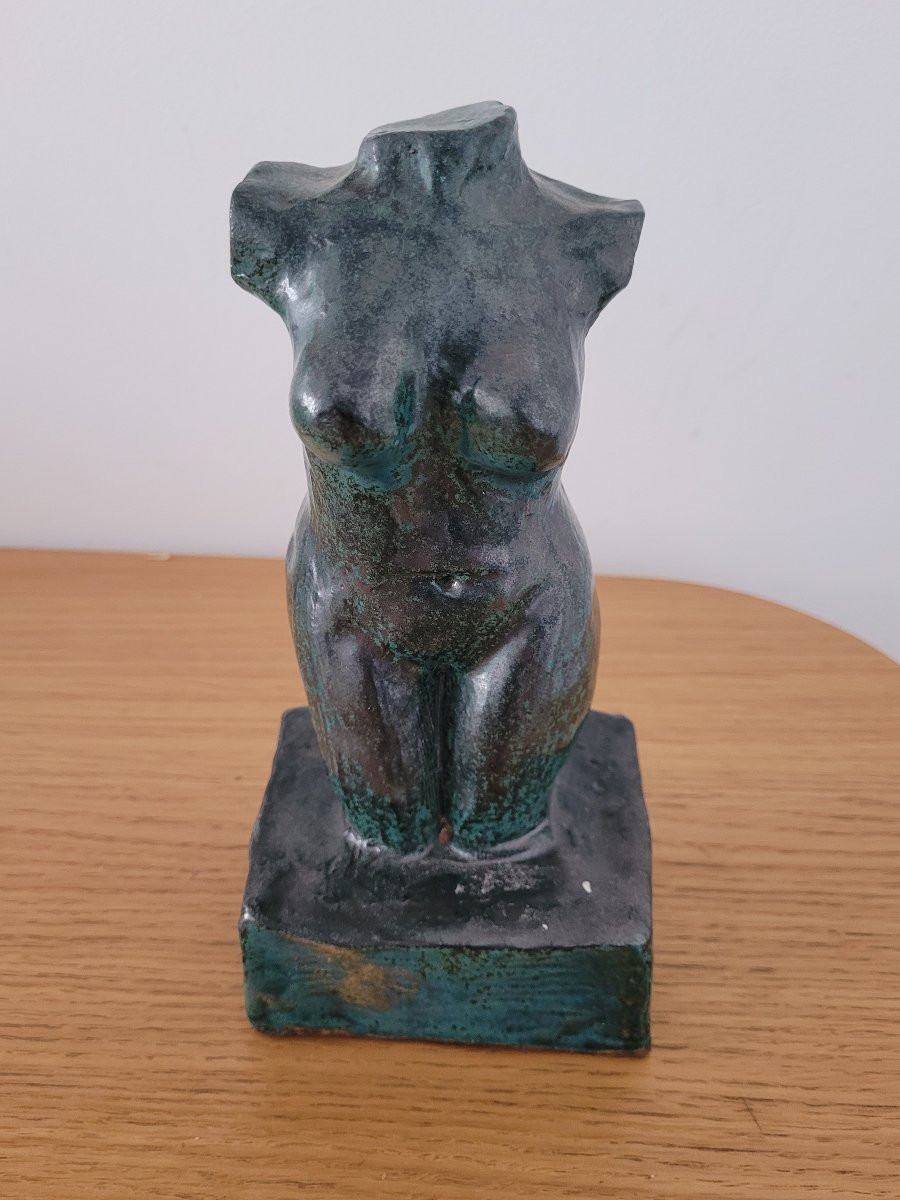 "female Nude" Signed Terracotta -photo-2