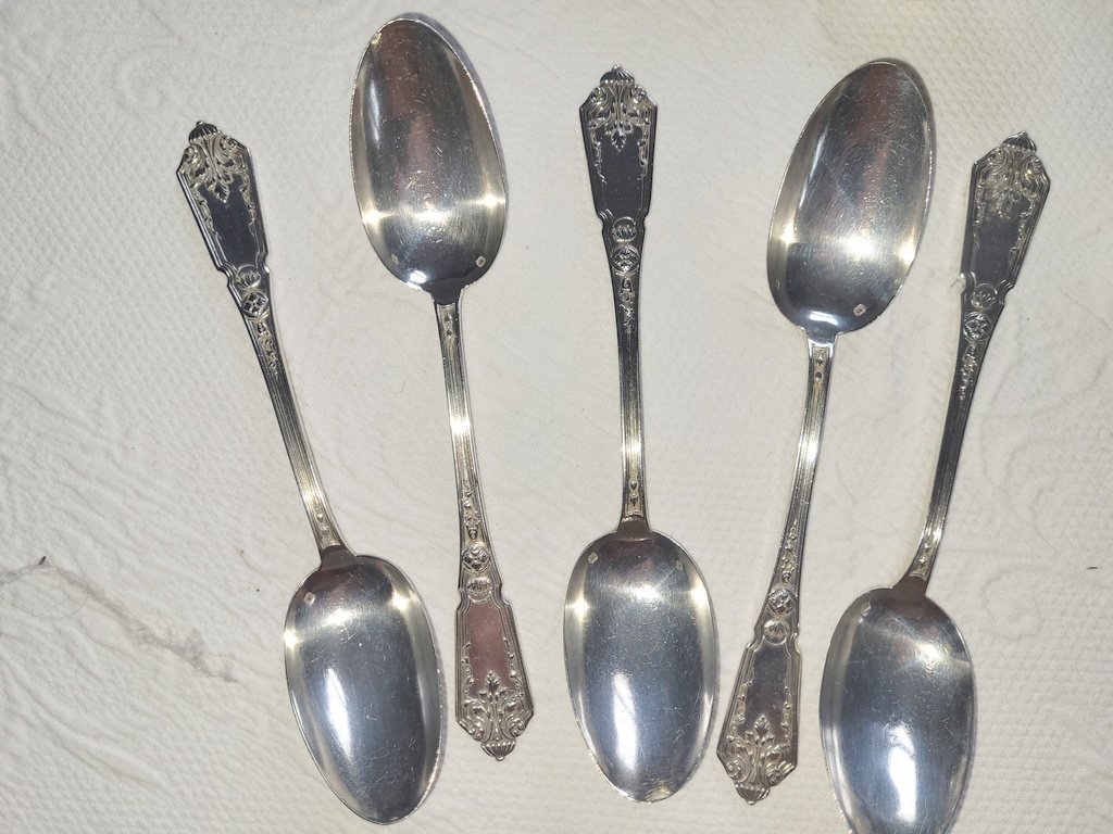Louis XVI Silver Cutlery Set - Minerva Hallmark - Monogrammed - 19th Century-photo-2