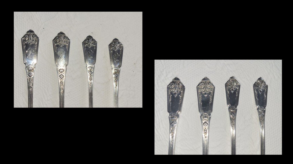 Louis XVI Silver Cutlery Set - Minerva Hallmark - Monogrammed - 19th Century-photo-1