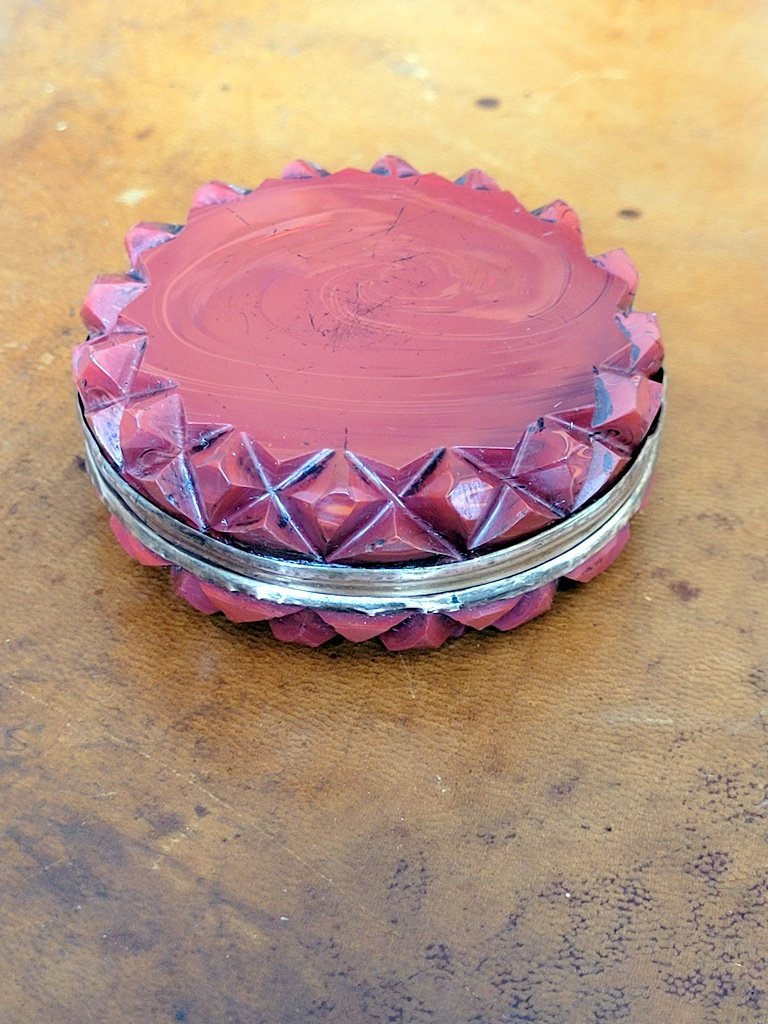 Tabatière en Marbre rouge - XVIIIe Siècle -photo-2