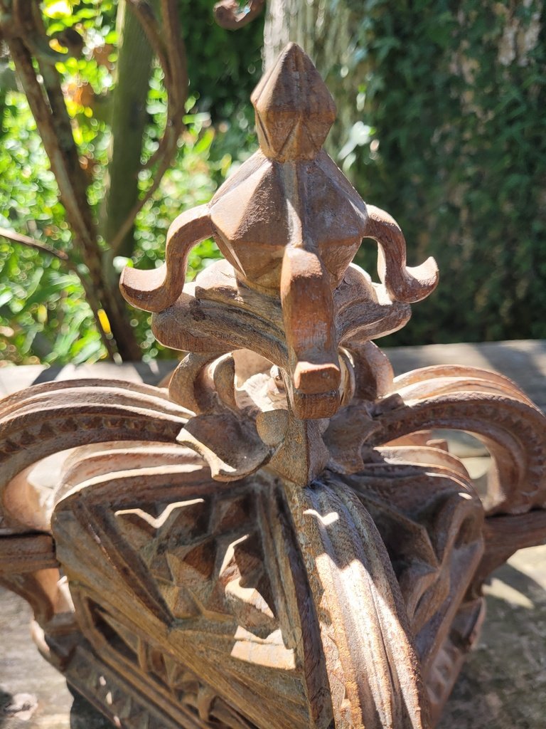 Grand Coffret en Bois sculpté - Travail de Maîtrise  de Compagnon  Signé  - XIXe Siècle -photo-6