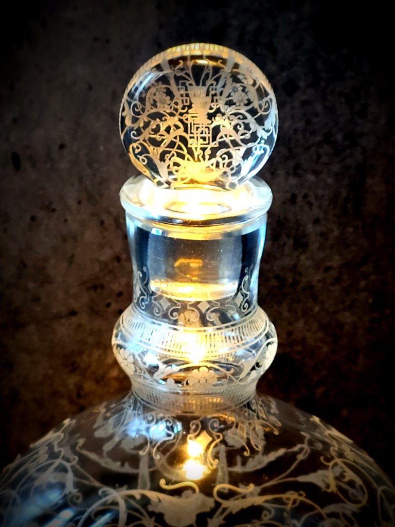 Large Baccarat Crystal Decanter, Michel Angel Model - Art Nouveau -photo-3