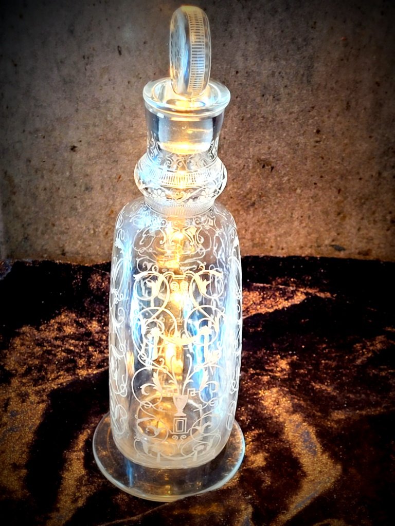 Large Baccarat Crystal Decanter, Michel Angel Model - Art Nouveau -photo-4