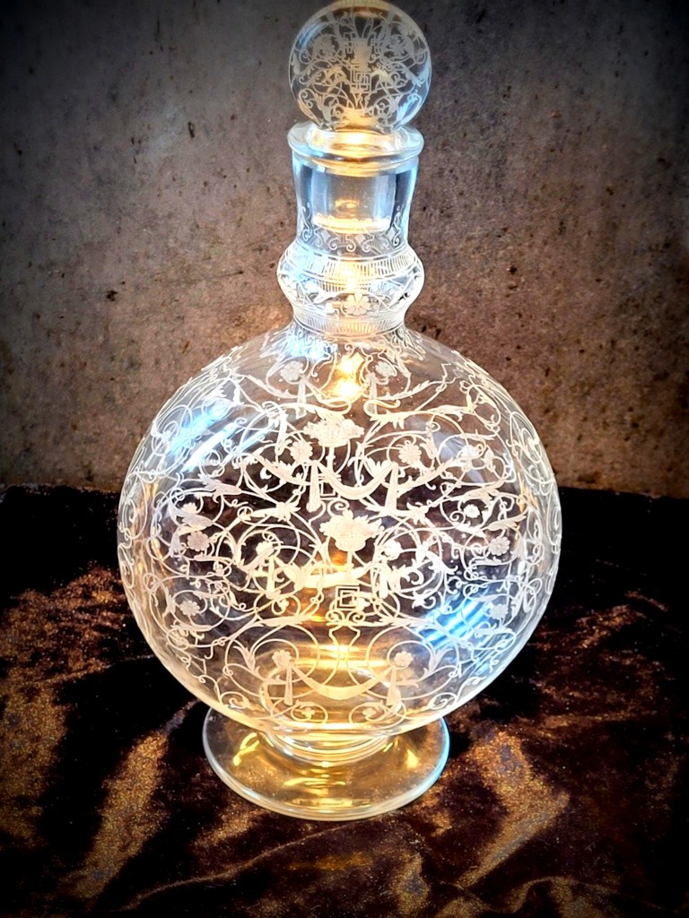 Large Baccarat Crystal Decanter, Michel Angel Model - Art Nouveau 