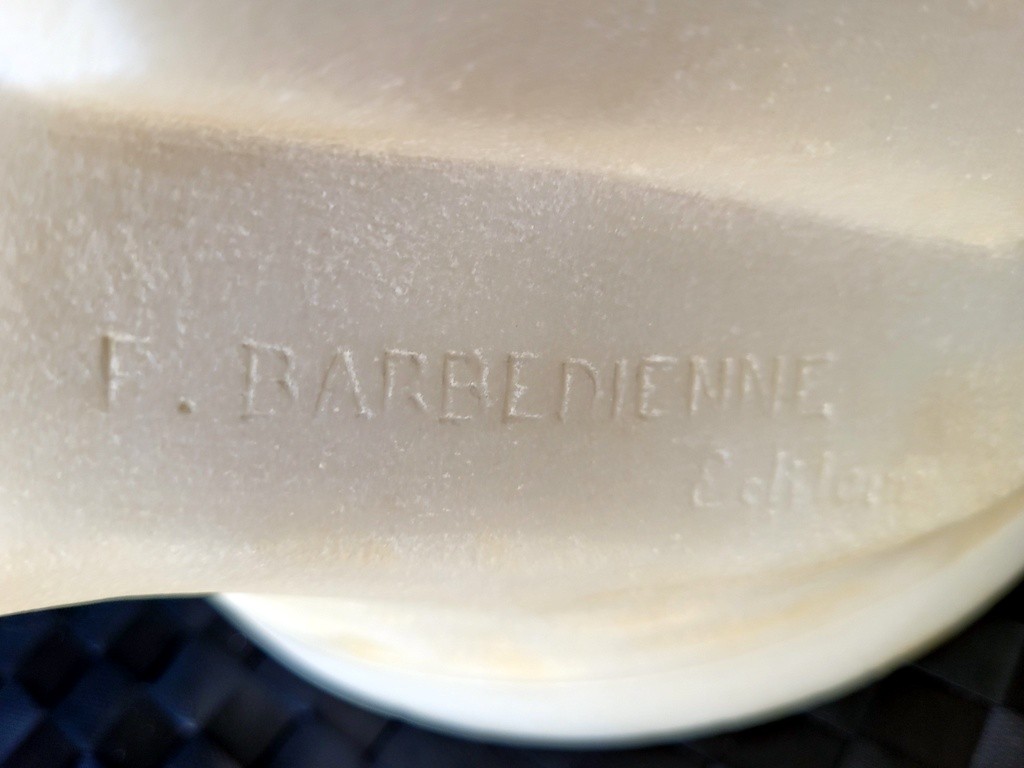 Large Carrara Marble Sculpture "the Seated Bather" By Falconnet And Barbedienne Signed.-photo-6