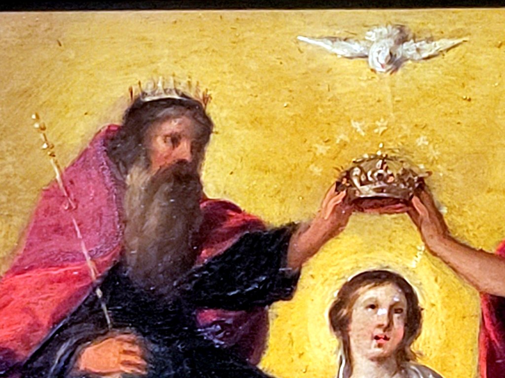 "coronation Of The Virgin" Framed Oil On Copper Dating From The 17th Century-photo-1