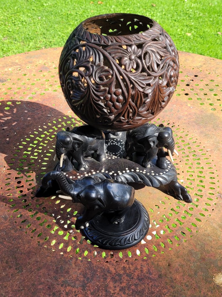 Grand Pot Pourri Sculpté - Travail Indien du XIXe Siècle-photo-1