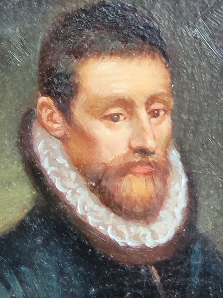 Portrait d&#039;un Gentilhomme en tenue Renaissance avec un Pourpoint noir et une Collerette-XVIIIe-photo-3