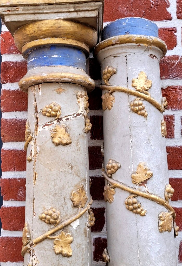 Pair Of Large Columns With Doric Capitals 1m81 - 18th Century-photo-2
