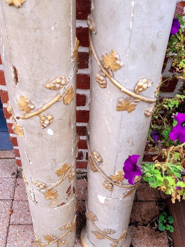 Pair Of Large Columns With Doric Capitals 1m81 - 18th Century-photo-4